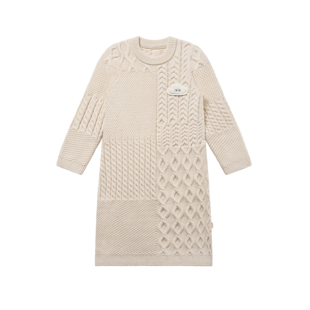 Petite Revery Cotton Knit Dress Cloud 