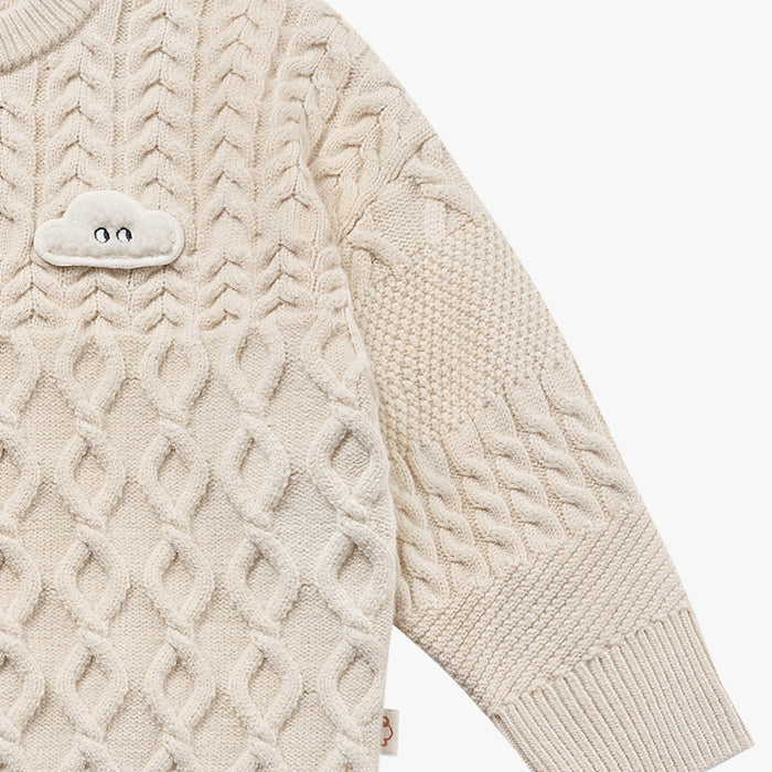 Petite Revery Cotton Knit Sweater Cloud 