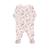 Coccoli Infant Cotton Modal Zipper Footie Winter Berries On Cream