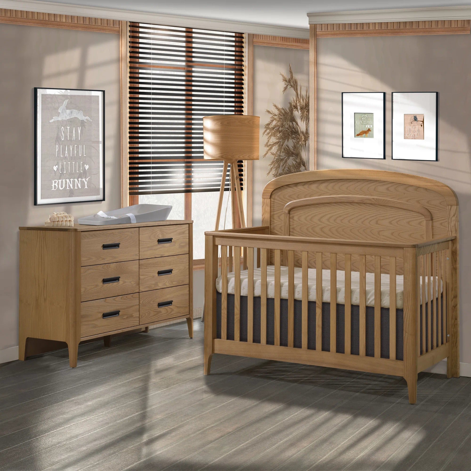 Natart Signature Series Palo 5 In 1 Convertible Crib With With Arched Decorative Molding