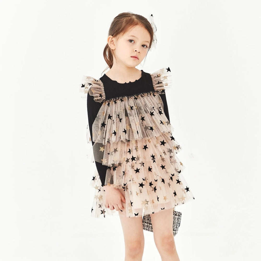 Petite Hailey Layered Ls Tutu Black Star