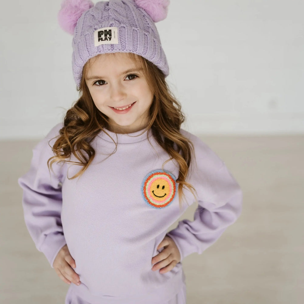 Petite Hailey Waffle Multi Smile Set Purple