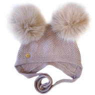 Petite Maison Kids Honeycomb Dusty Pink Cashmere Bonnet