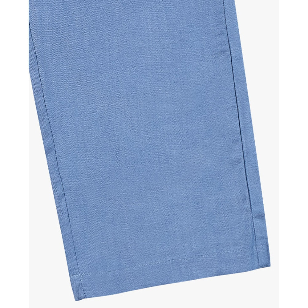 Petite Revery Denim Jeans Sky blue toddler pants with stitched hem