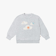 Petite Revery French Terry Drop Shoulder Long Sleeve Sweatshirt Fog Grey