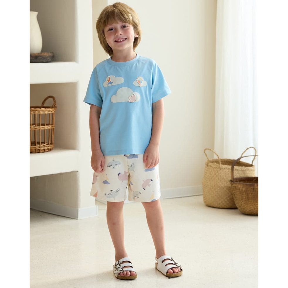 Petite Revery Quick Dry Cooling Cotton Raglan Short Sleeve Tee Forget-Me-Not