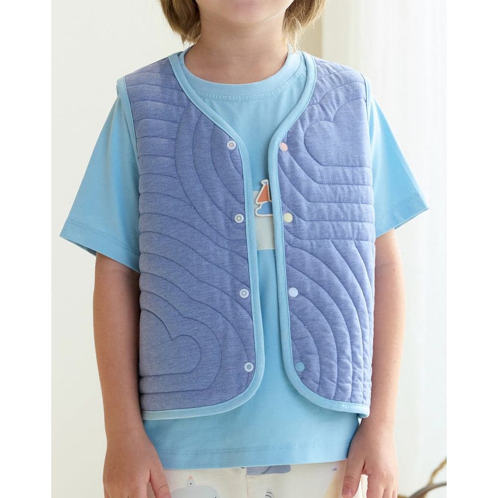 Petite Revery Quilted Cloud Vest Forget-Me-Not