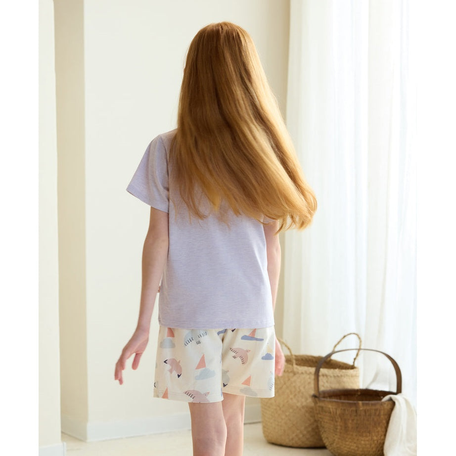 Petite Revery Short Sleeve Tee Lavender Blue