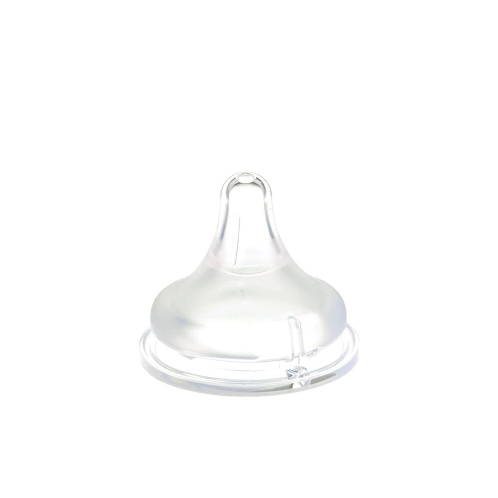 Pigeon Baby Bottle Nipple 1 Pack, clear silicone nipple with wide base for easy feeding.