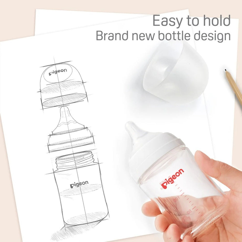 Pigeon Glass Bottle 8oz with M Nipple (3M+)