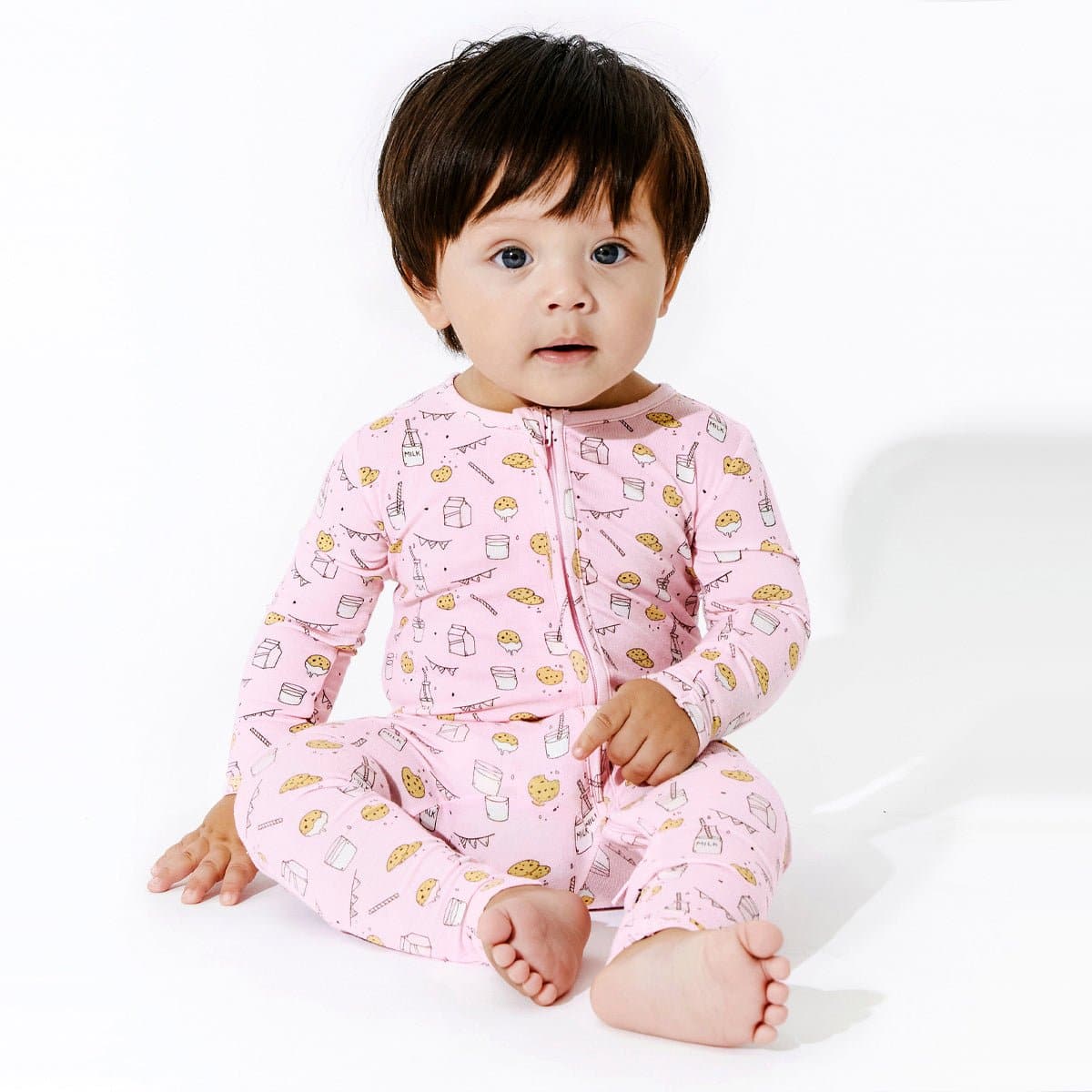 BELLABU BEAR MILK AND COOKIES PINK BAMBOO CONVERTIBLE FOOTIE