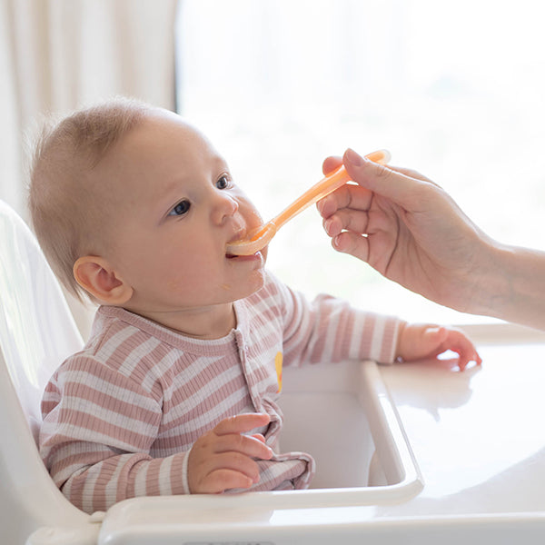Piyo Piyo silicone spoon blue/orange feeding utensil for babies by PIYO PIYO