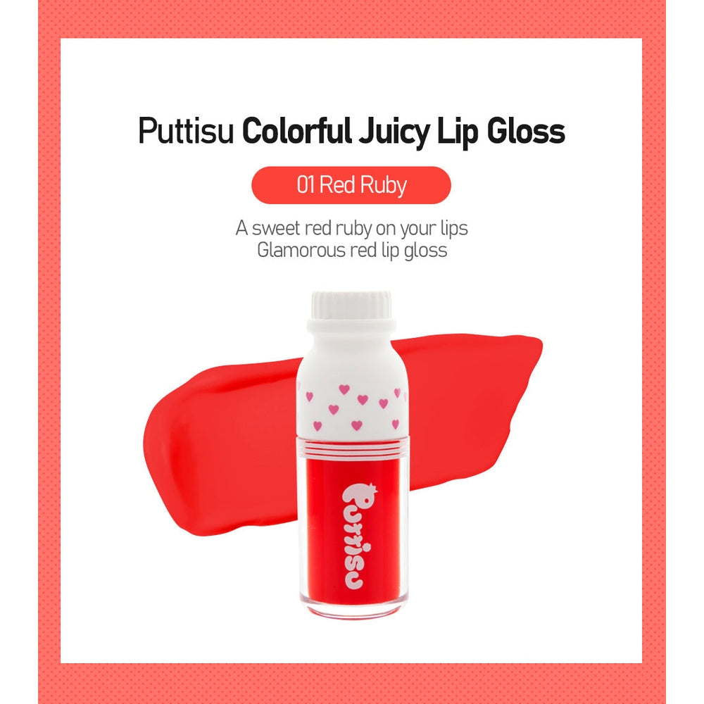 Puttisu Juicy Lip Gloss #01 Red Ruby