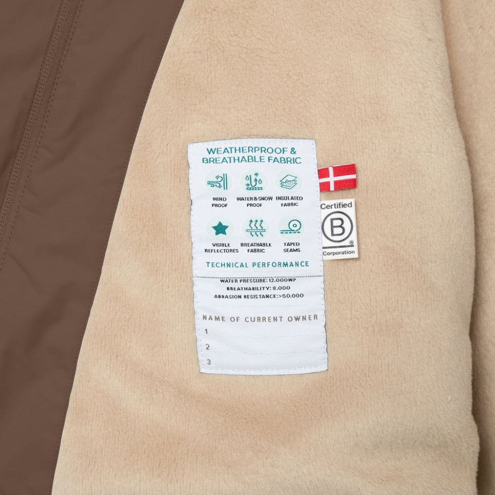 Mini A Ture Matwang Fleece Lined Winter Jacket Grs Chestnut Brown