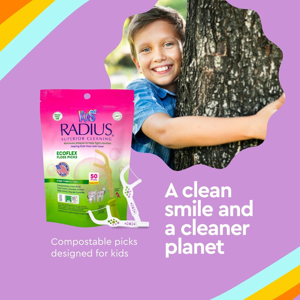 Radius EcoFlex Floss Pick Bubble Gum