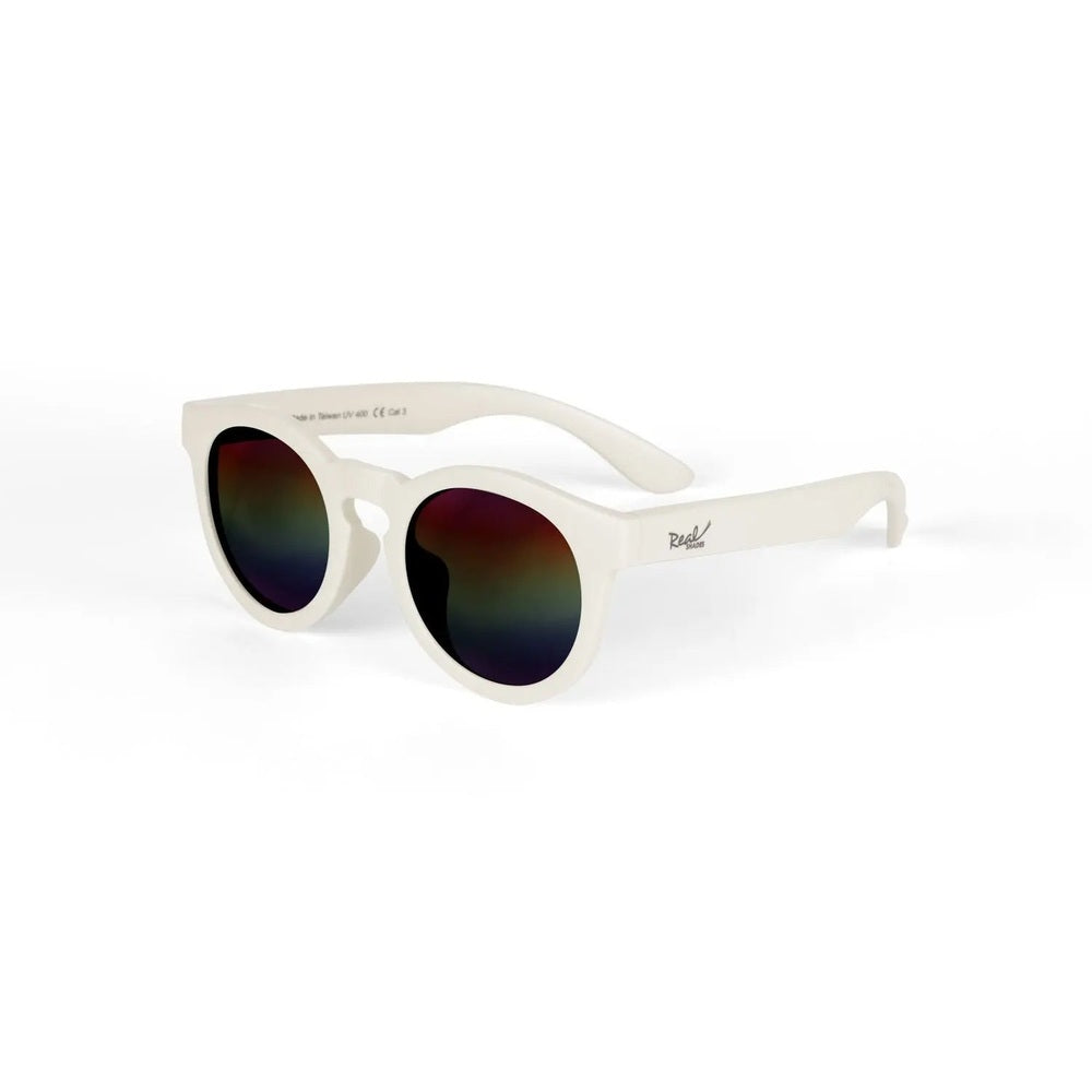 Real Shades Chill Sunglasses Kids White With Rainbow Lens