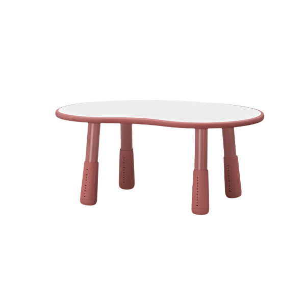Iloom growing desk Peanut four pink legs white round top