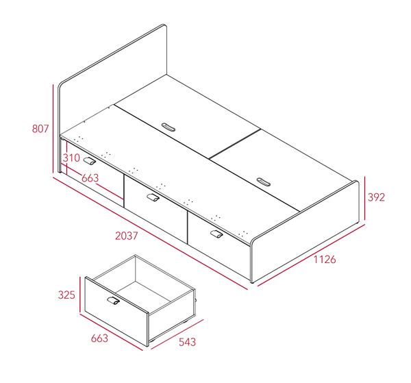 ILOOM TIEDE BED (STORAGE TYPE) 