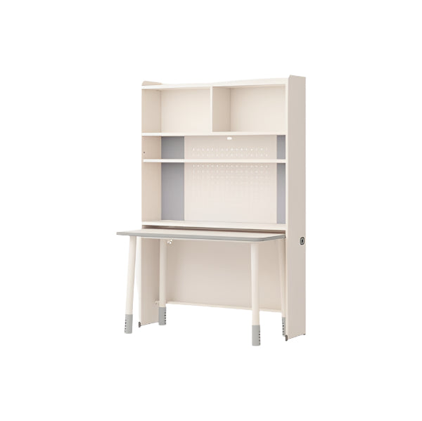 Iloom Linki Plus desk set with 6-story bookshelf in cream