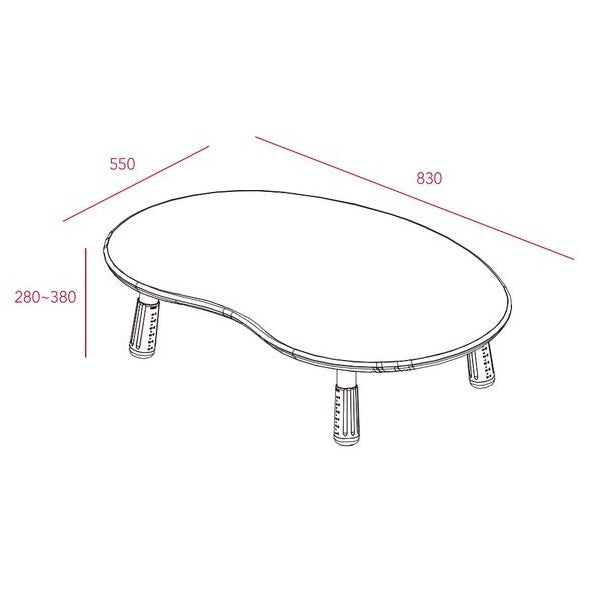 iloom growing desk peanut shaped with four legs adjustable height