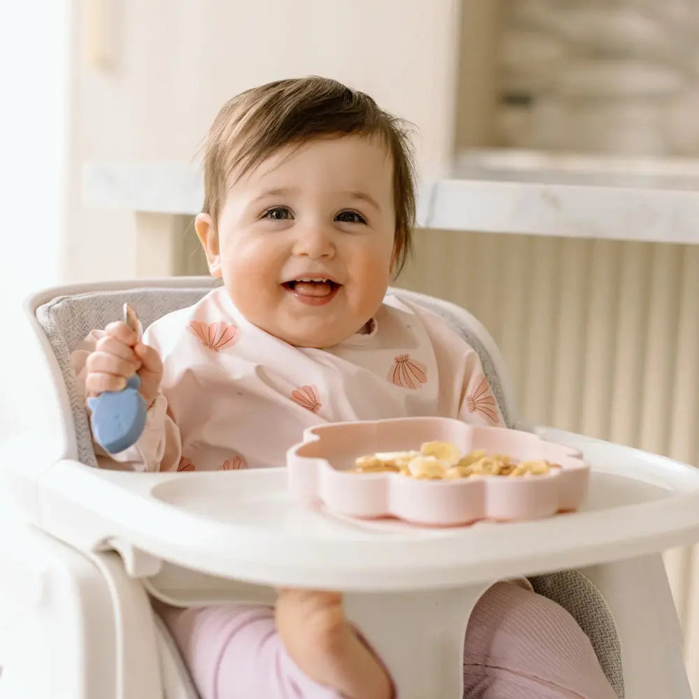 Loulou Lollipop born to be wild silicone snack plate pink flower shape