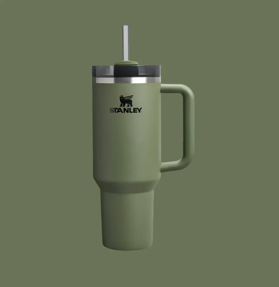 Stanley Quencher H2.0 Flowstate tumbler 40 oz olive green with handle