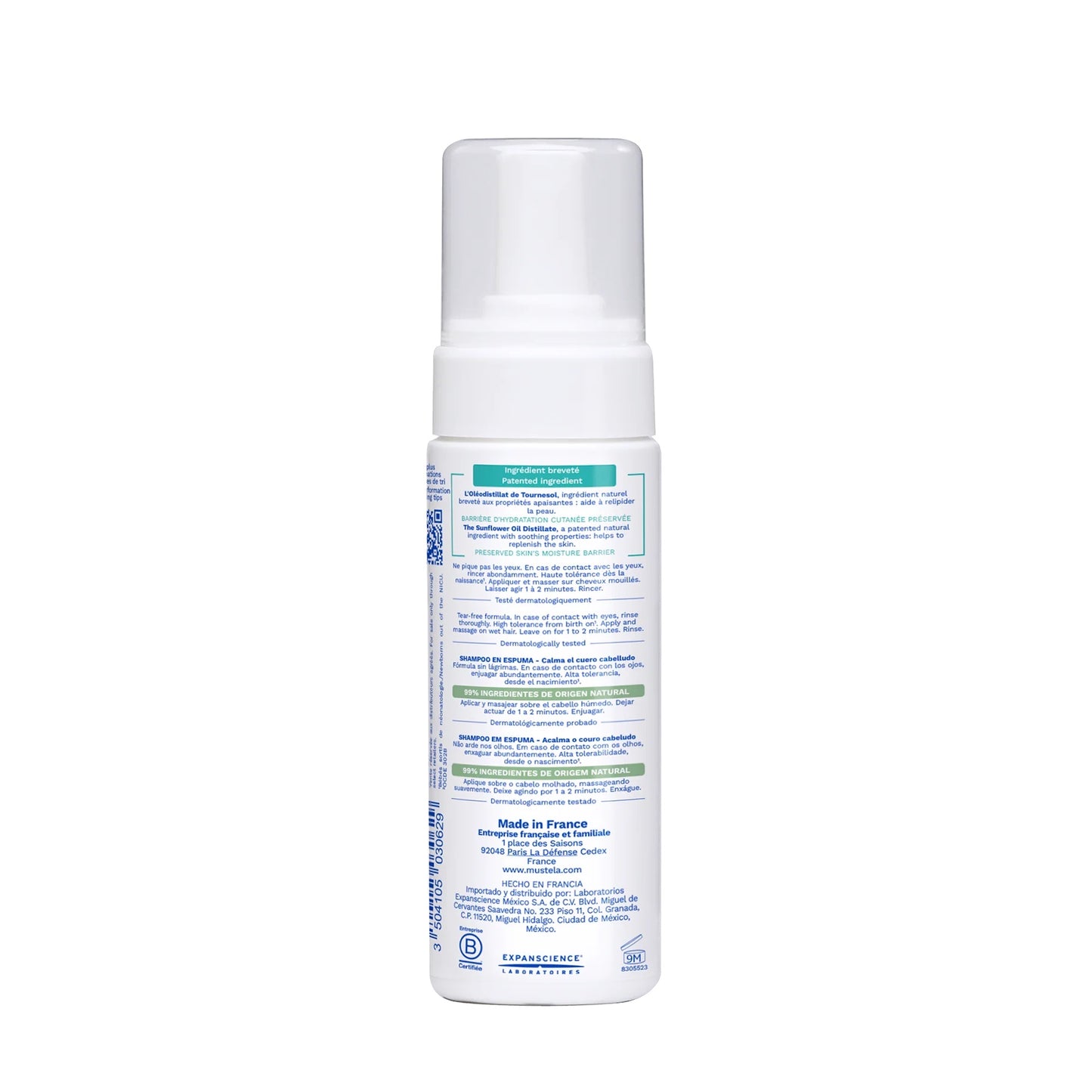 Mustela Stelatopia foam shampoo white bottle 150 ml