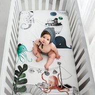 ROOKIE HUMANS COTTON CRIB SHEET UNDERWATER LOVE