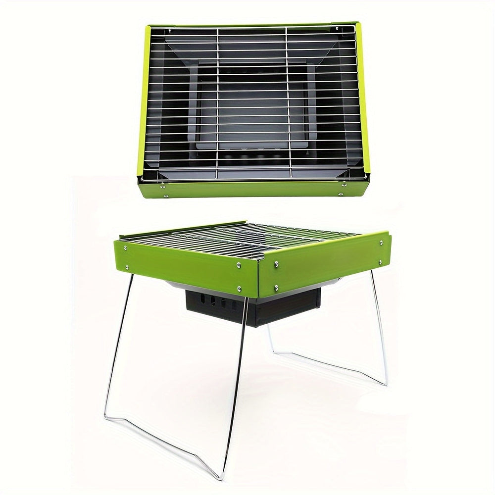 Baby Enroute Shaoyou portable folding BBQ grill stove, green body with metal grate