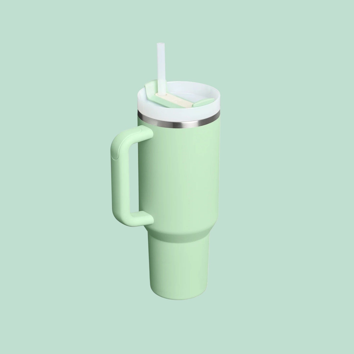 Stanley Quencher H2.0 Flowstate tumbler 40 oz mint green with straw
