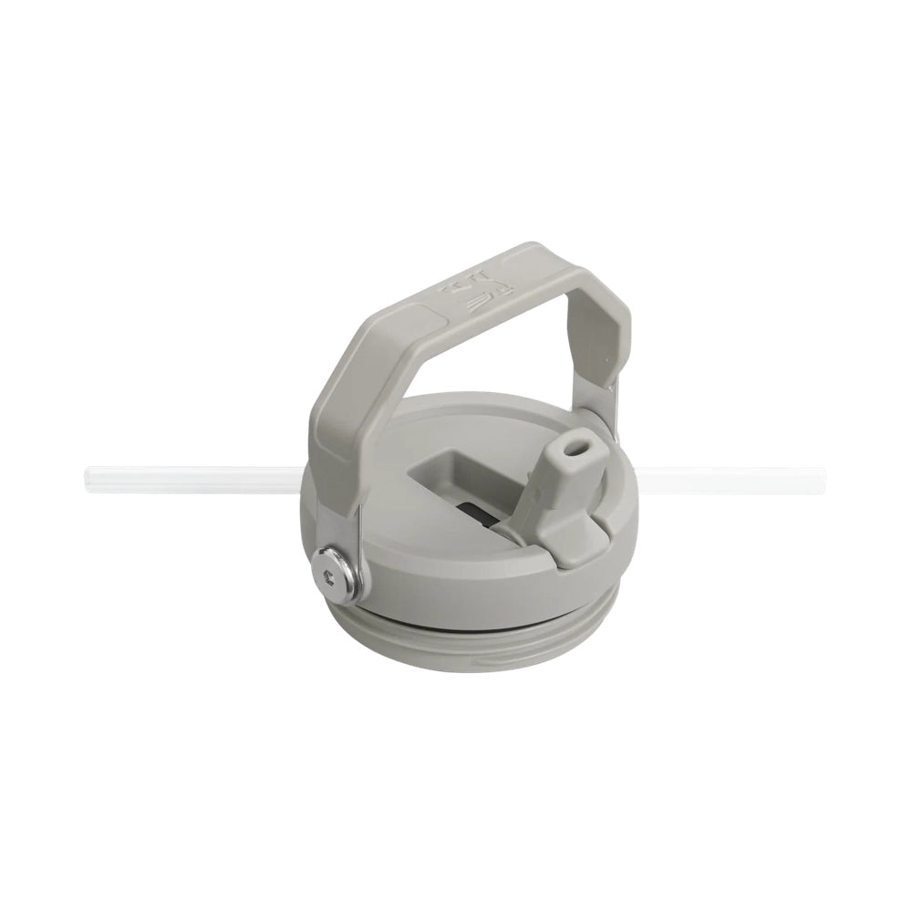 Gray lid with handle on a white background