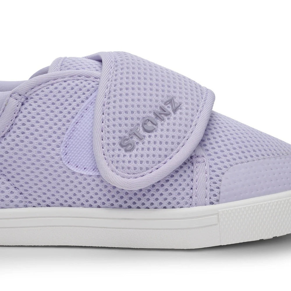 STONZ Stonz Cruiser Original Toddler Shoes Haze Purple: lavender mesh sneakers with a Velcro strap.