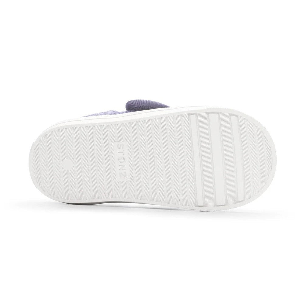 Stonz Cruiser Original Toddler Shoes Haze Purple, bottom view showing textured white outsole with grip grooves