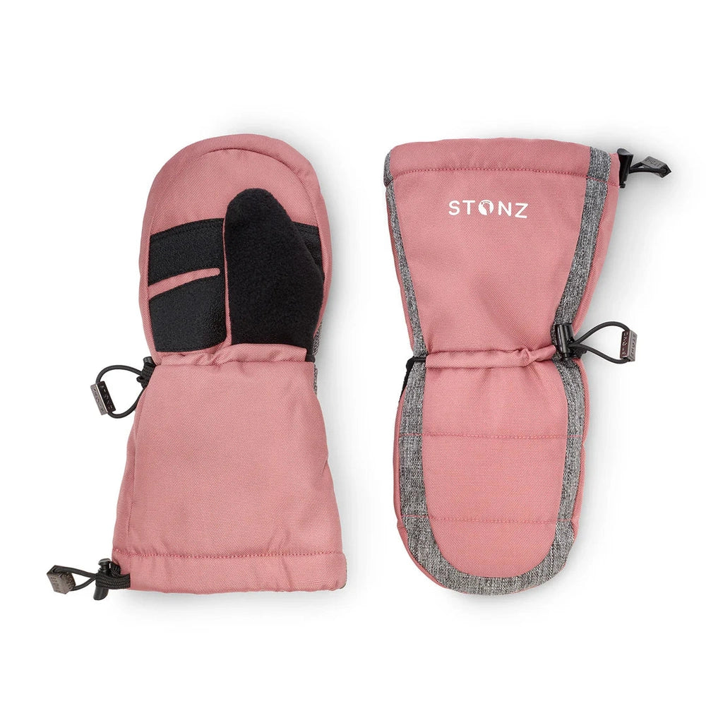 Stonz Kids Mitts Dusty Rose + Heather Grey