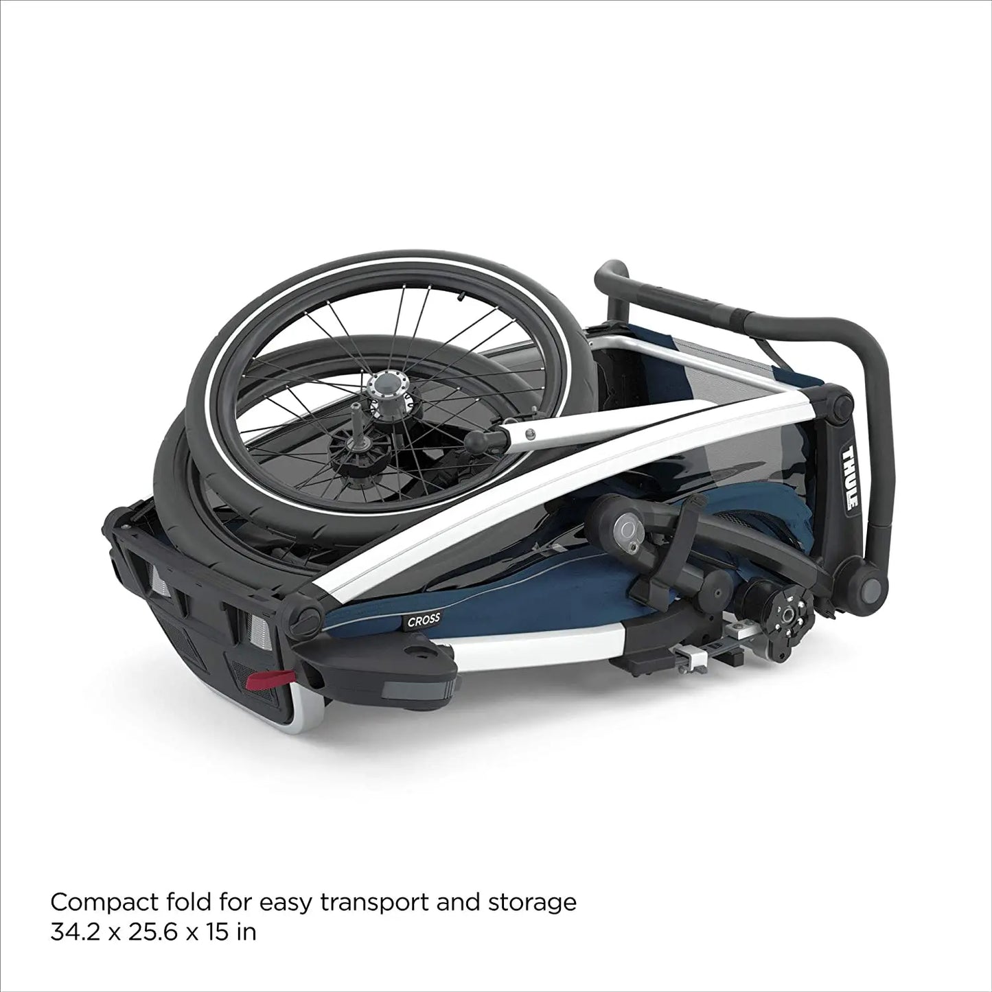Thule chariot cross multisport bike trailer majolica blue folded
