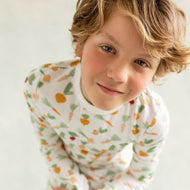 Coccoli Kid Long Sleeve Modal Pyjama Veggies On Cream