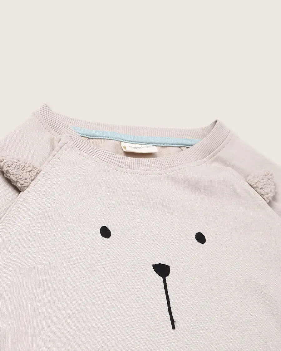 Turtledove London 3D Character Sweatshirt Pumice