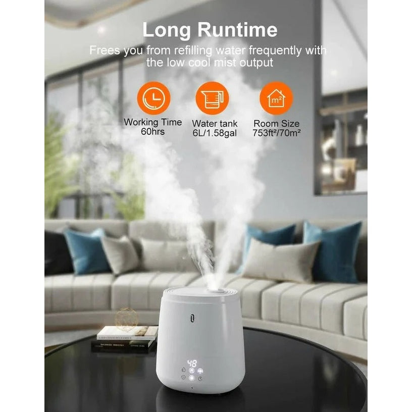 TaoTronics 6L Ultrasonic Humidifier Cold and Warm Mist