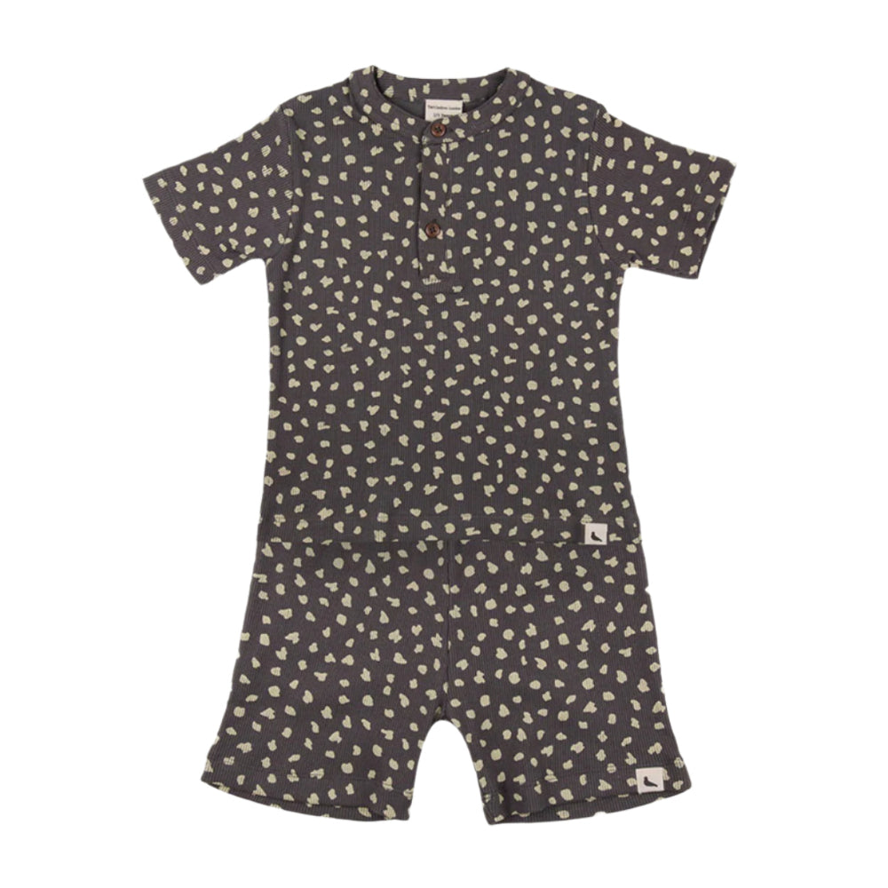 Turtledove London Animal Print Short Set Charcoal