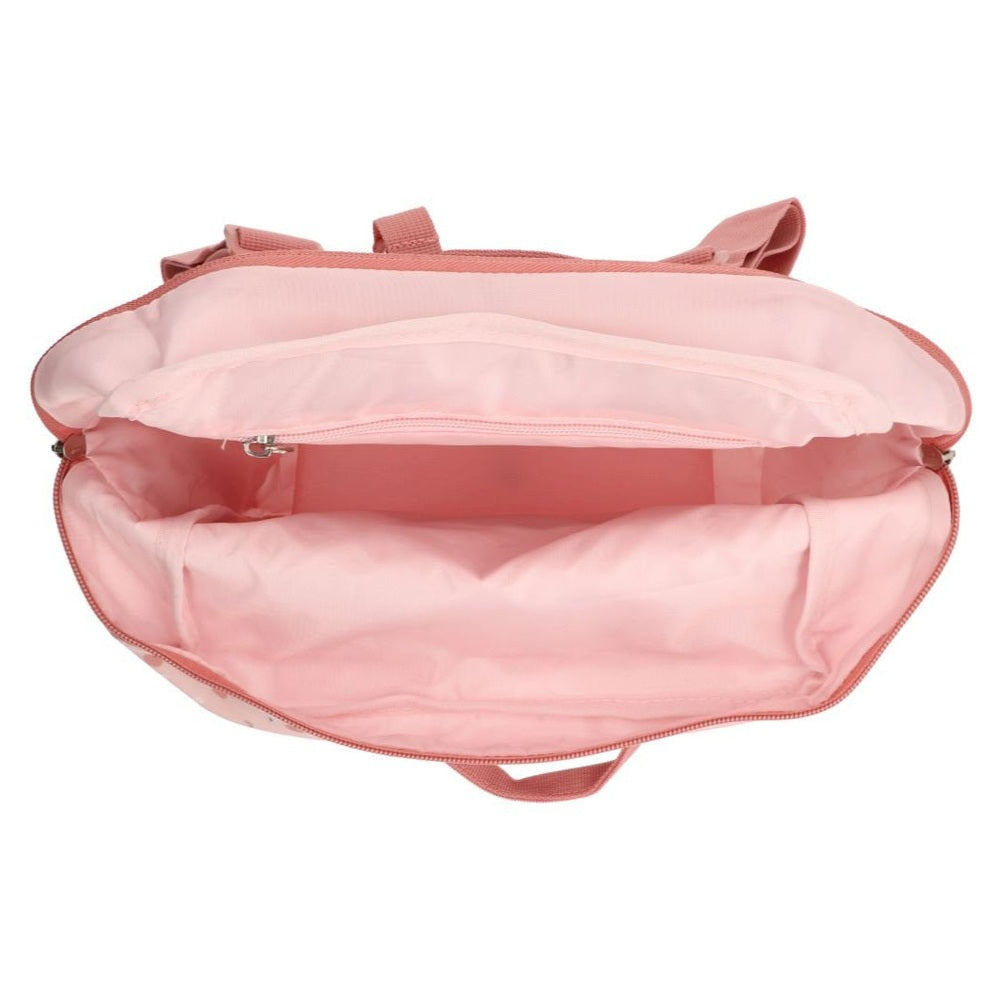 Tutete children's school backpack in pink with a roomy main compartment and inner zipper pocket