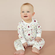 Coccoli Infant Modal Unionsuit Floral On Cream