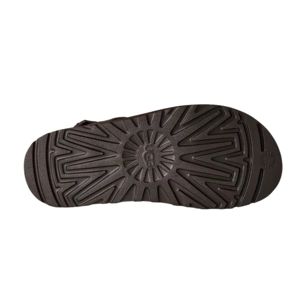 UGG Women's Goldenstar Clog Dusted Coca sole facing up, showing rugged tread for grip.