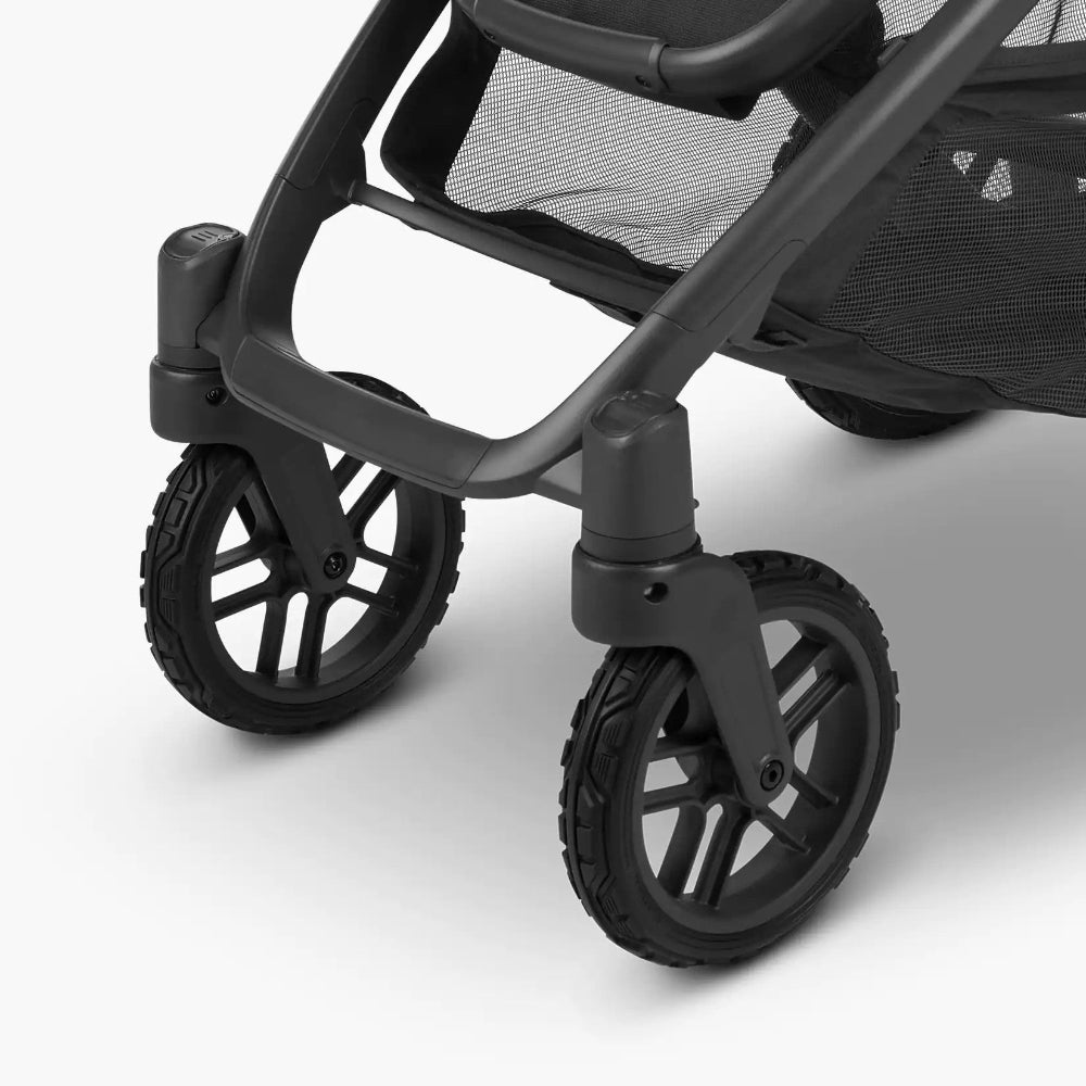 UPPAbaby All-Terrain Wheels for Vista stroller in black with rugged tires