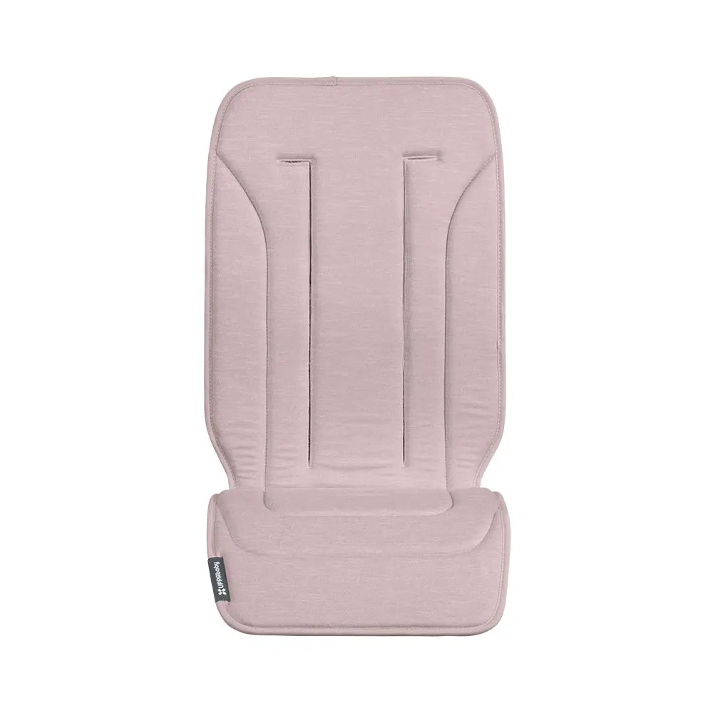 Uppababy Reversible Seat Liner for Vista/Cruz strollers in pink fabric; shown fitted to a stroller seat.
