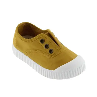 Victoria Shoes Rubber-Toecap Canvas Curry