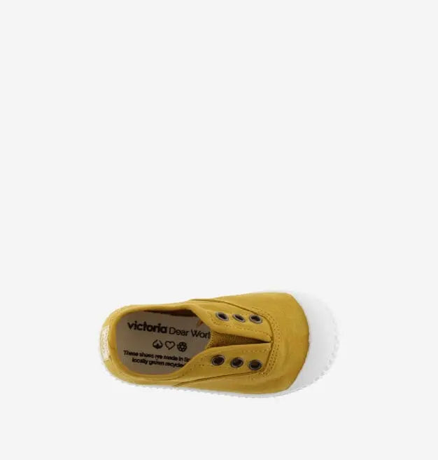 Victoria Shoes Rubber-Toecap Canvas Curry