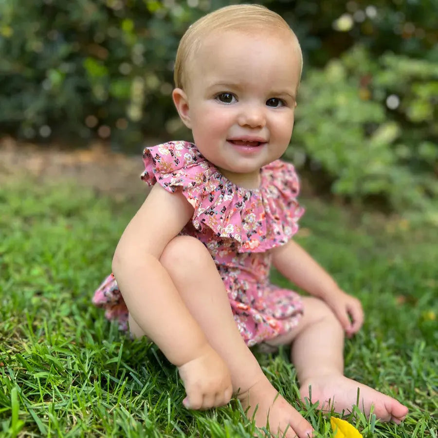 VIGNETTE MEGAN BUBBLE PINK VINTAGE FLORAL - baby enRoute