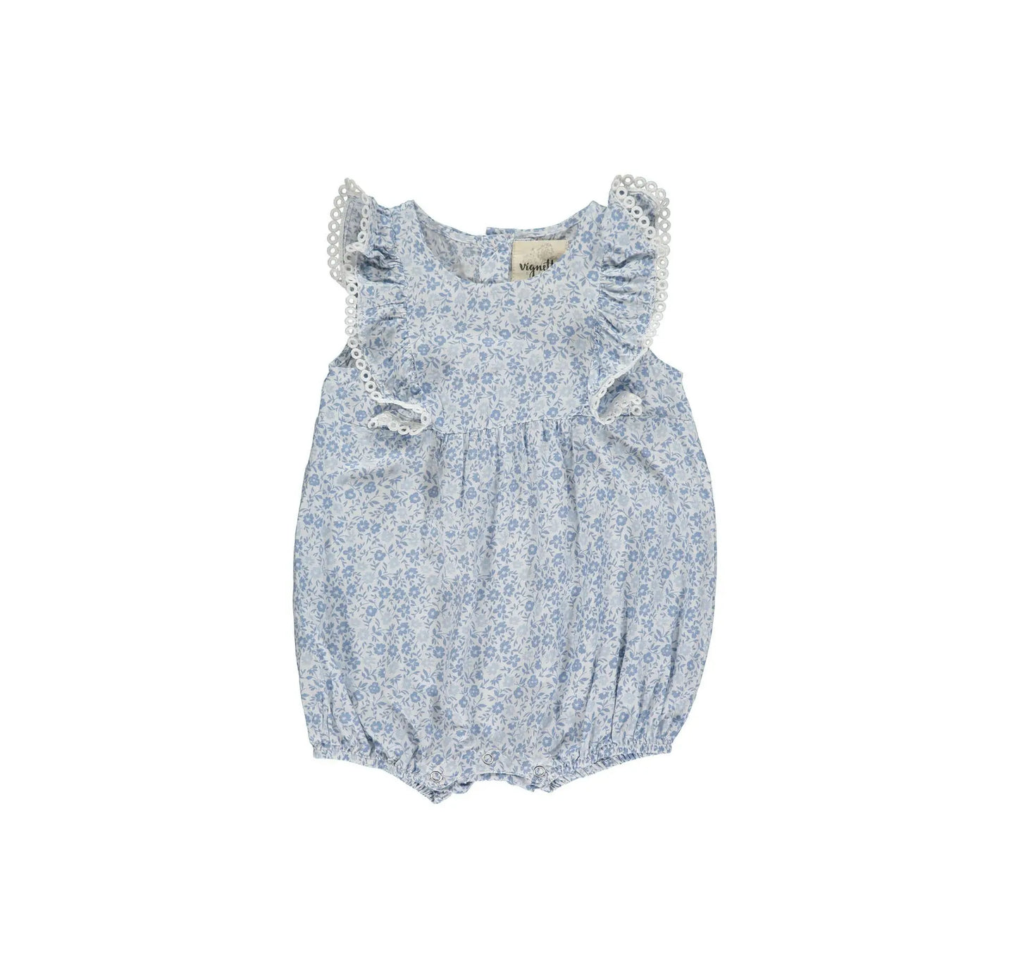 VIGNETTE POPPY BUBBLE IN BLUE DITSY FLORAL - baby enRoute