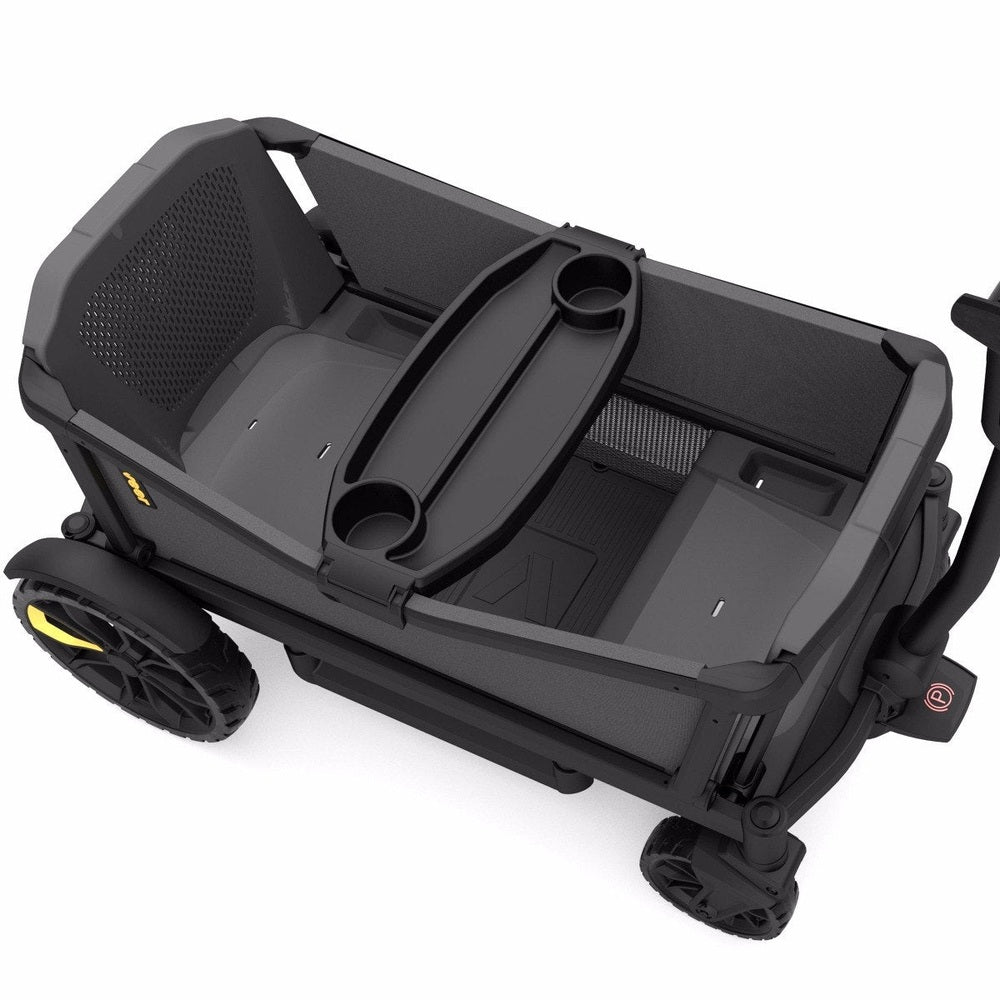 VEER All-Terrain Cruiser Wagon in black with yellow wheel accents and rugged interior