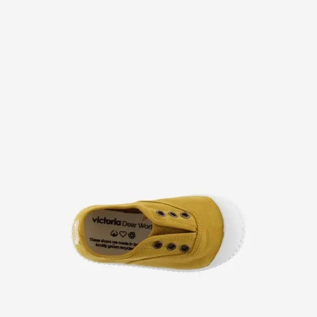 Victoria Shoes Rubber-Toecap Canvas Curry
